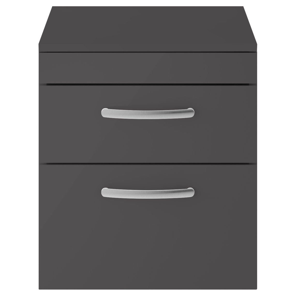 500mm WH 2-Drawer Vanity & Worktop - Gloss Grey