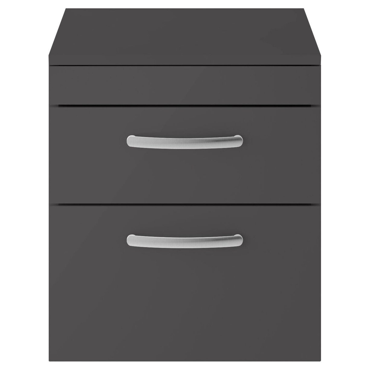 500mm WH 2-Drawer Vanity & Worktop - Gloss Grey