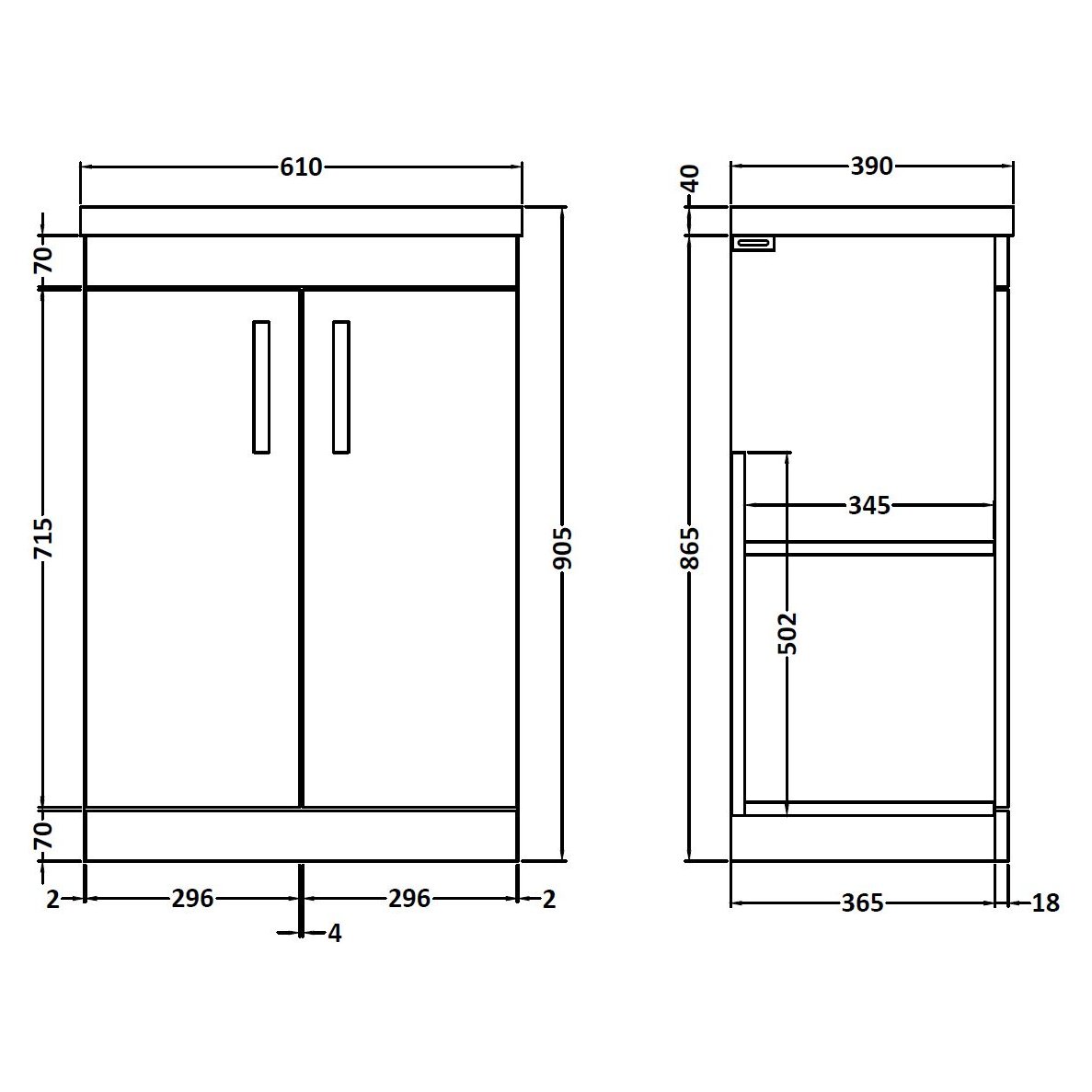 600 FS 2-Door Vanity & Basin 1