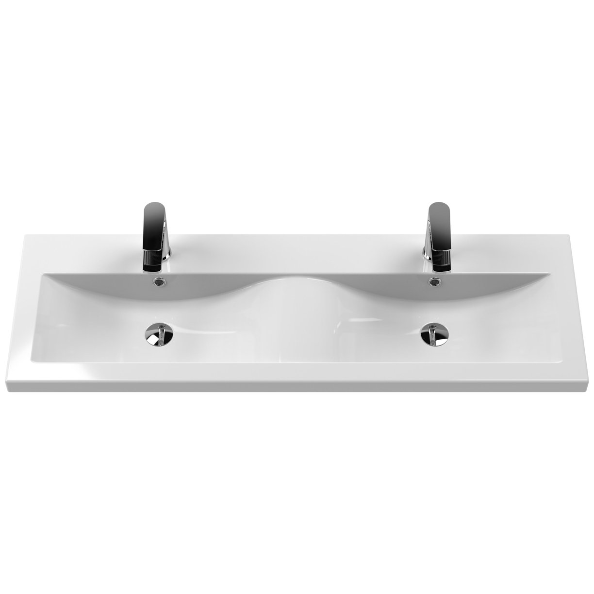 1200mm FS 4-Drawer Vanity & Double Basin - Gloss Grey