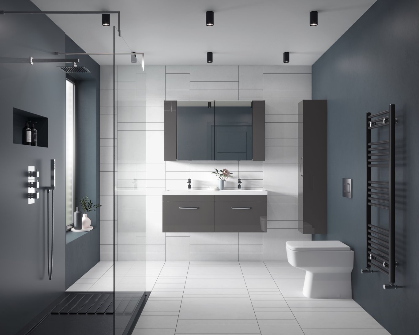 1200 WH 2-Drawer Vanity & Double Basin