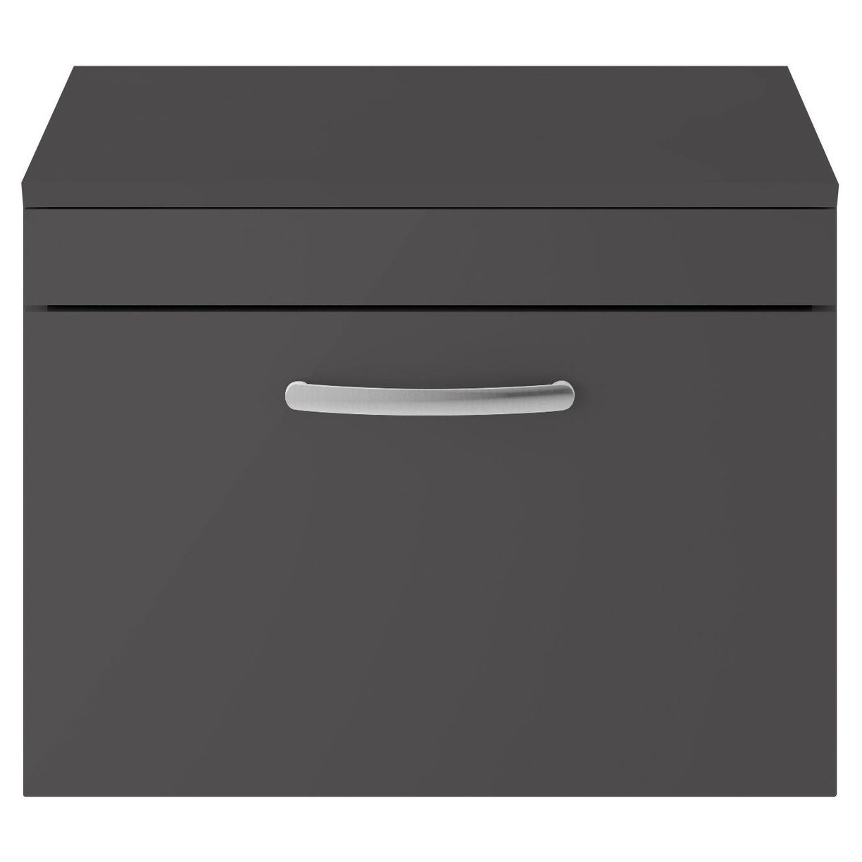 600mm WH Single Drawer Vanity & Worktop - Gloss Grey