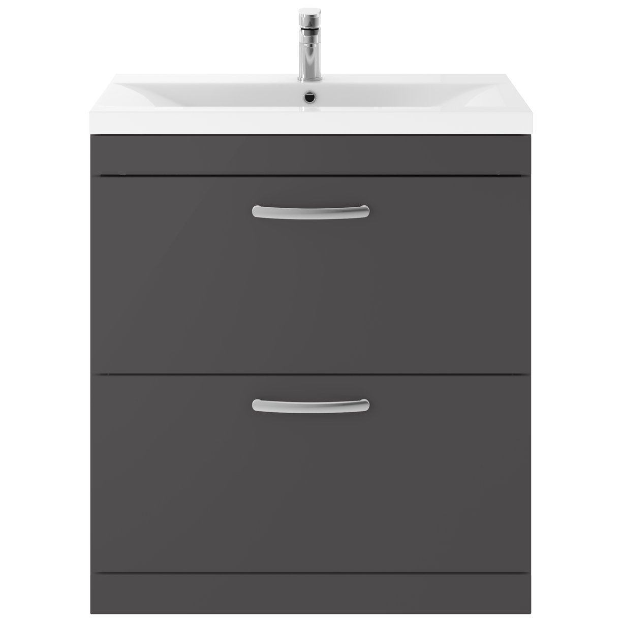800mm FS 2-Drawer Vanity & Basin 1 - Gloss Grey