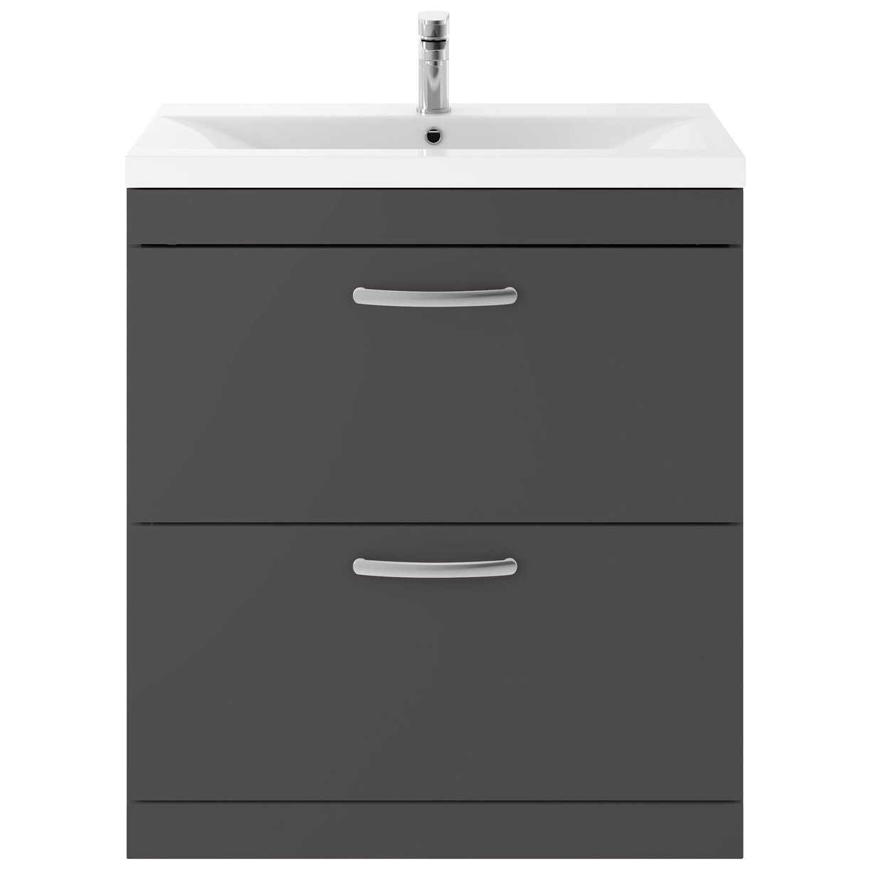 800mm FS 2-Drawer Vanity & Basin 1 - Gloss Grey