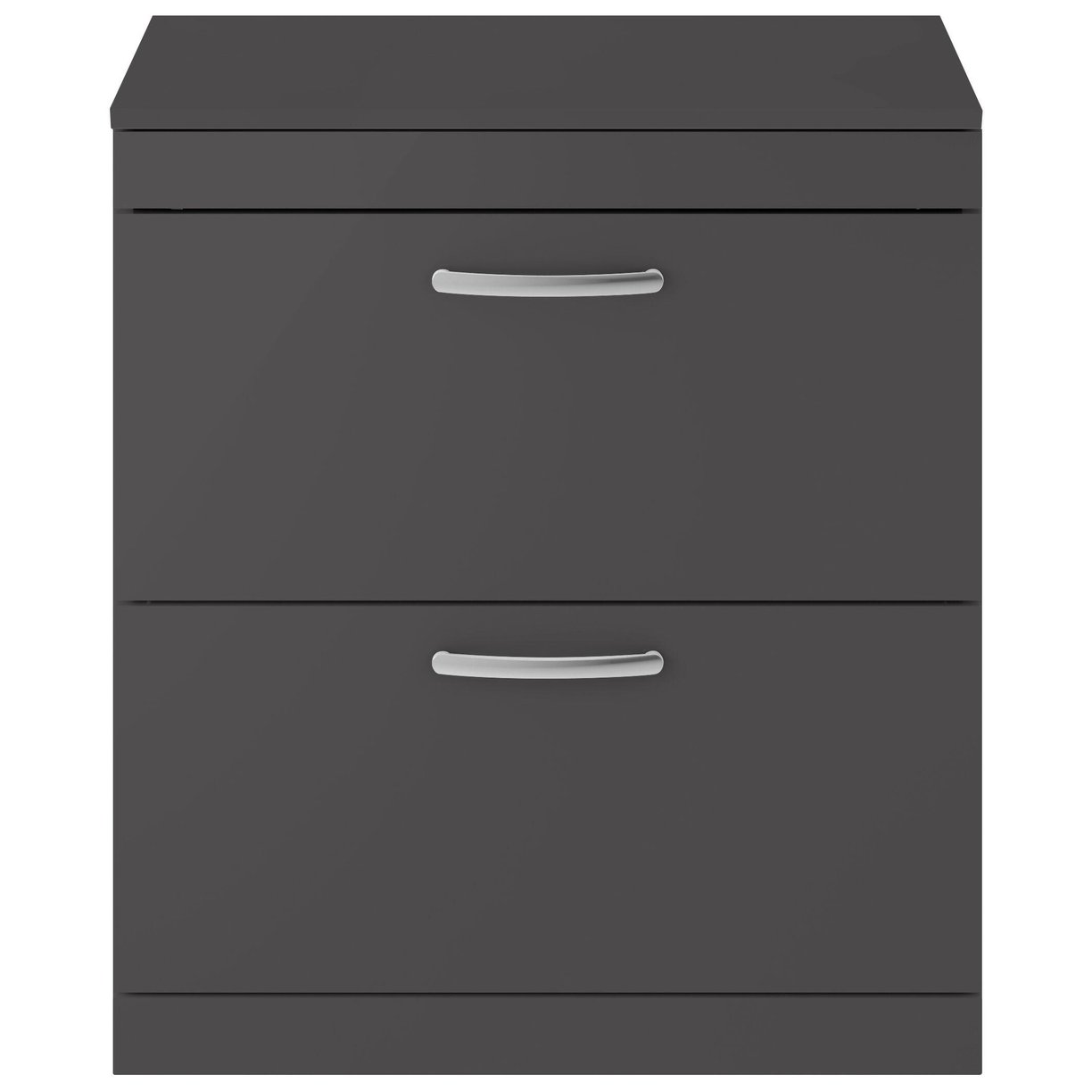 800mm FS 2-Drawer Vanity & Worktop - Gloss Grey