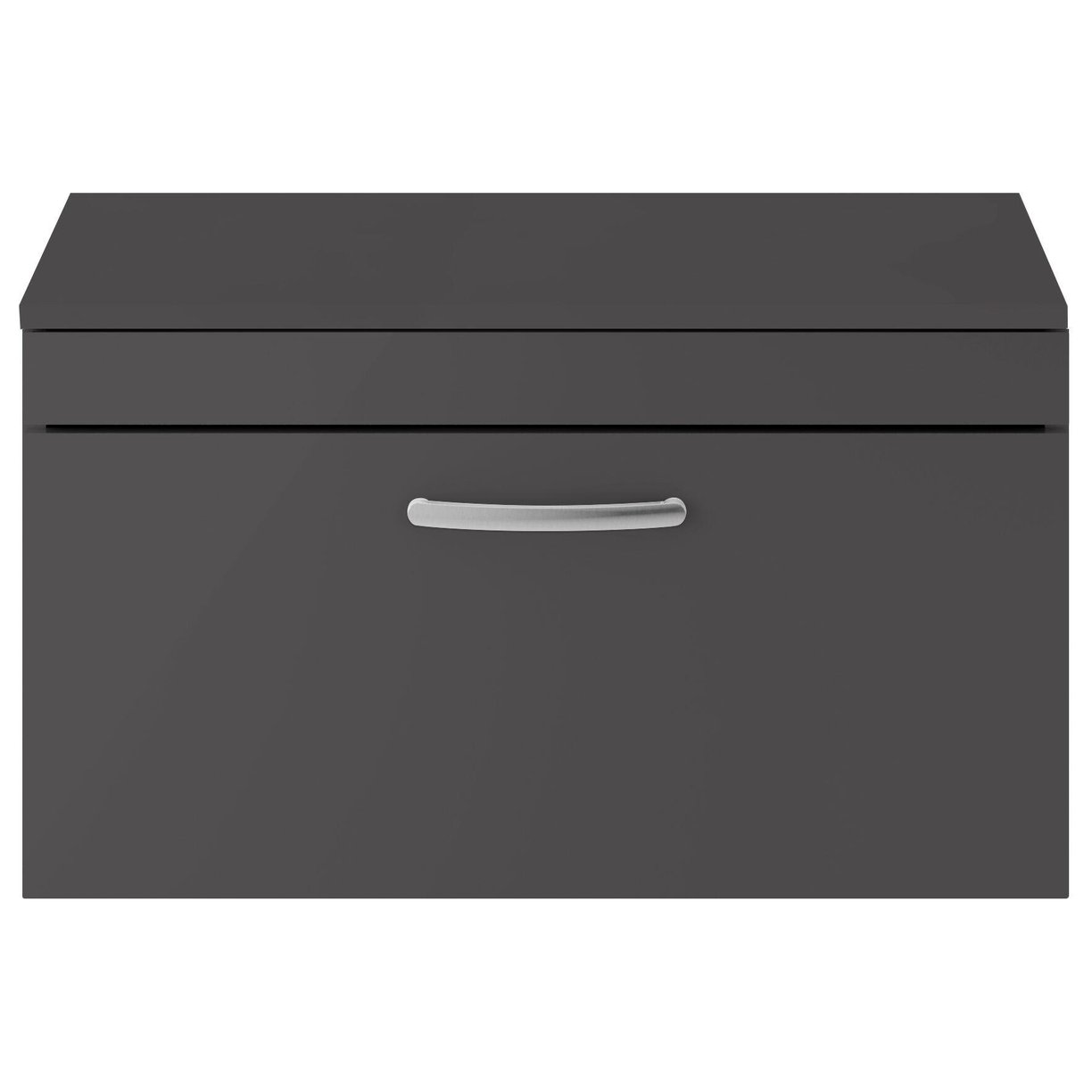 800mm WH Single Drawer Vanity & Worktop - Gloss Grey