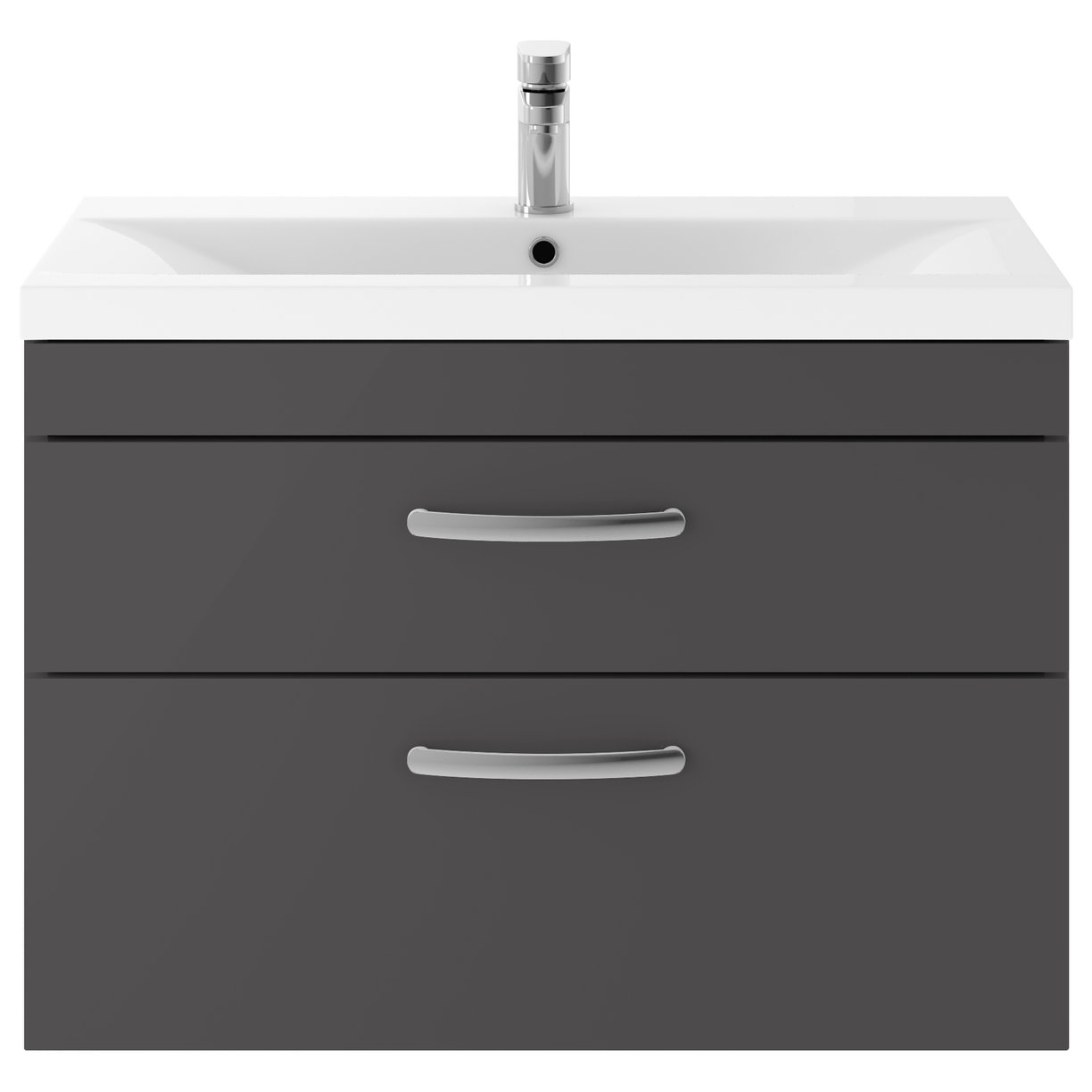 800mm WH 2-Drawer Vanity & Basin 1 - Gloss Grey