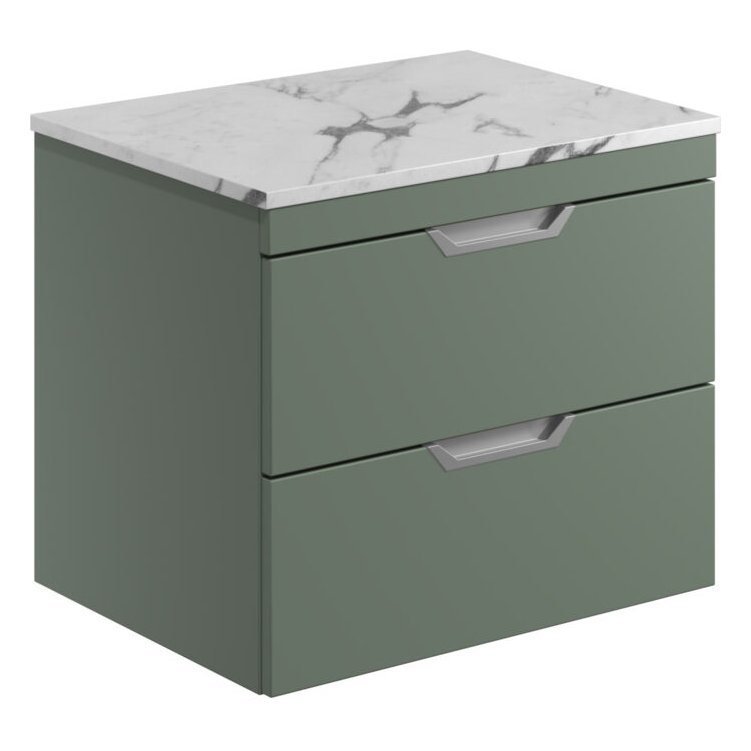 Aubrey 600 Wall Hung Vanity Unit (inc. Chrome Handles) & Countertop