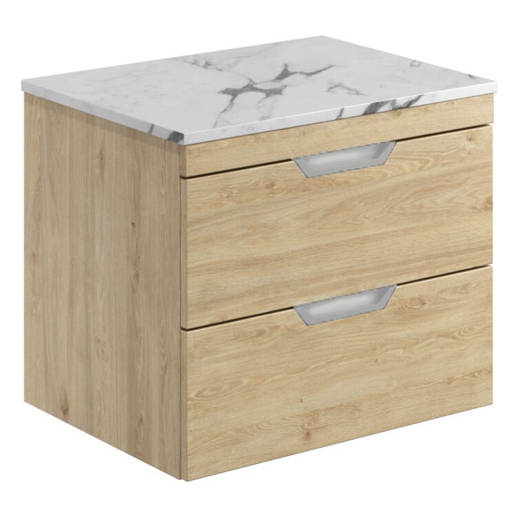 Aubrey 600 Wall Hung Vanity Unit (inc. Chrome Handles) & Countertop