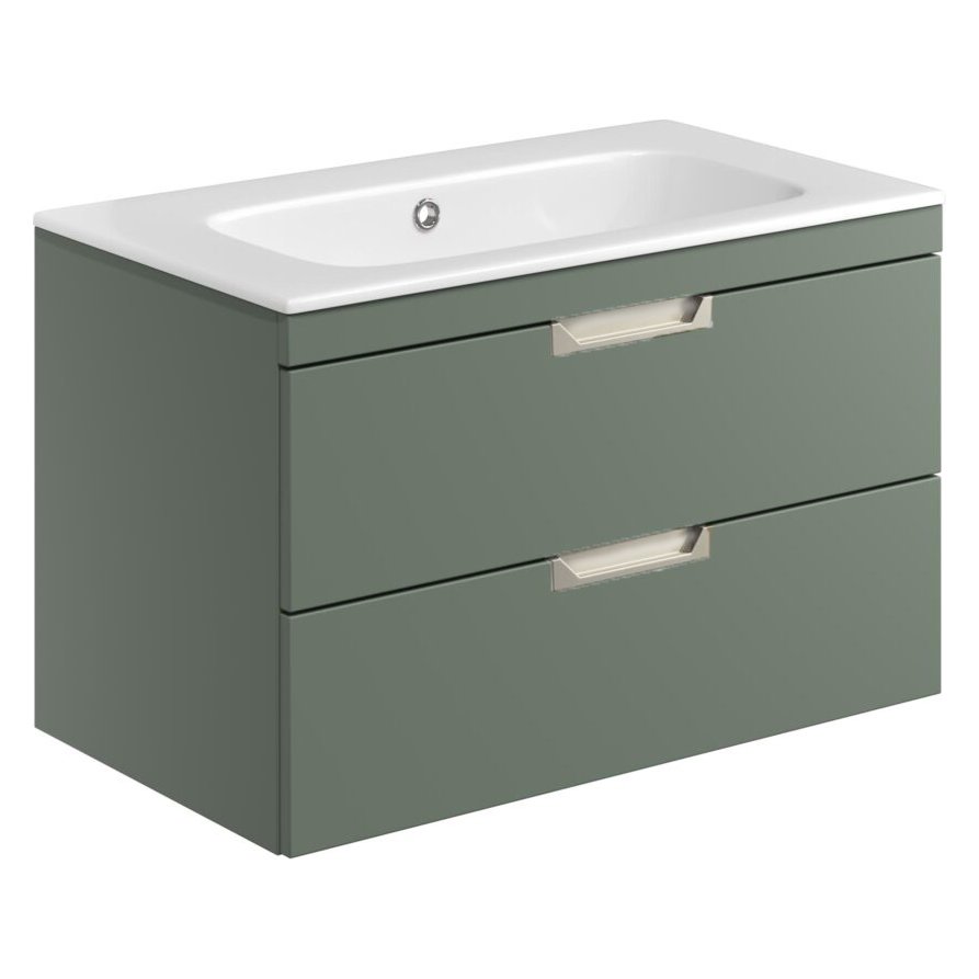 Aubrey 800 Wall Hung Vanity Unit (inc. Chrome Handles) & Basin