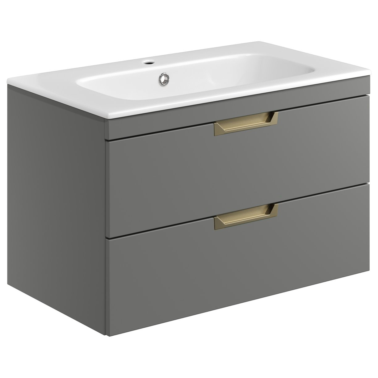 Aubrey 800mm 2 Drawer Vanity Matt Grey