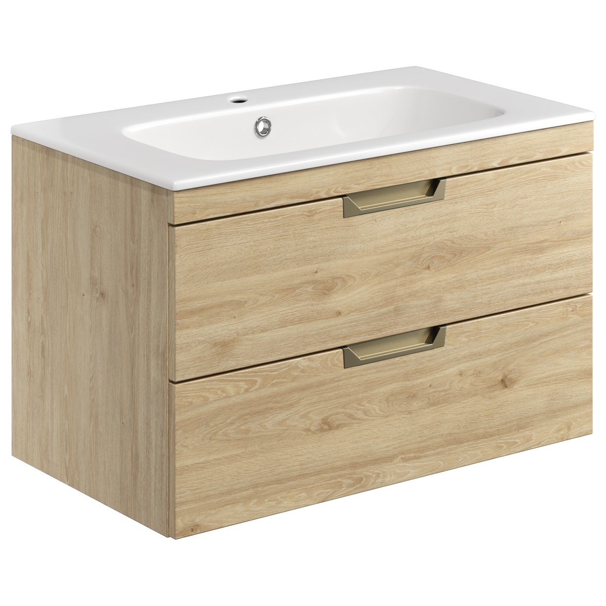 Aubrey 800mm 2 Drawer Vanity Davos Oak