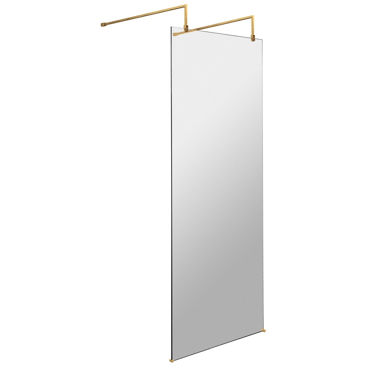 700 Wetroom Screen With Arms And Feet  - Brushed Brass