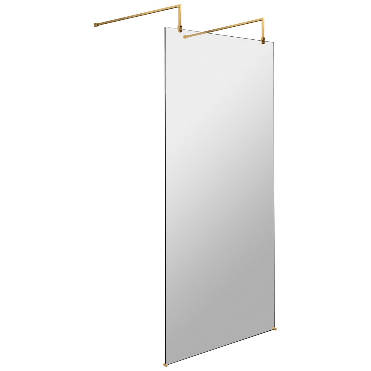 1000 Wetroom Screen With Arms And Feet - Brushed Brass