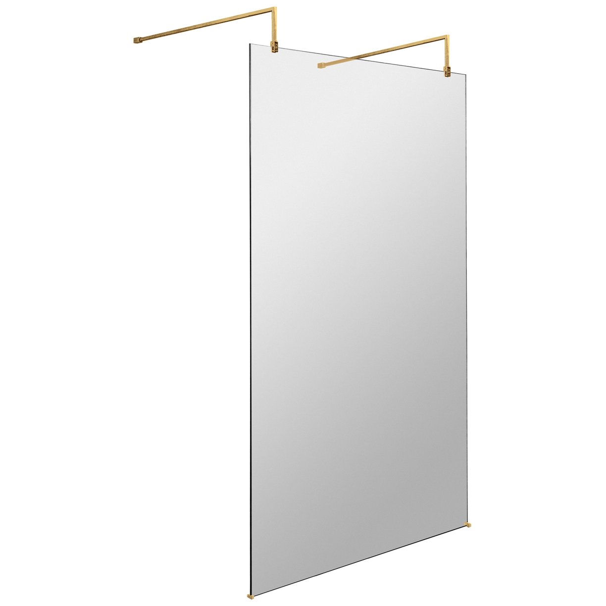 1100 Wetroom Screen With Arms And Feet - Brushed Brass