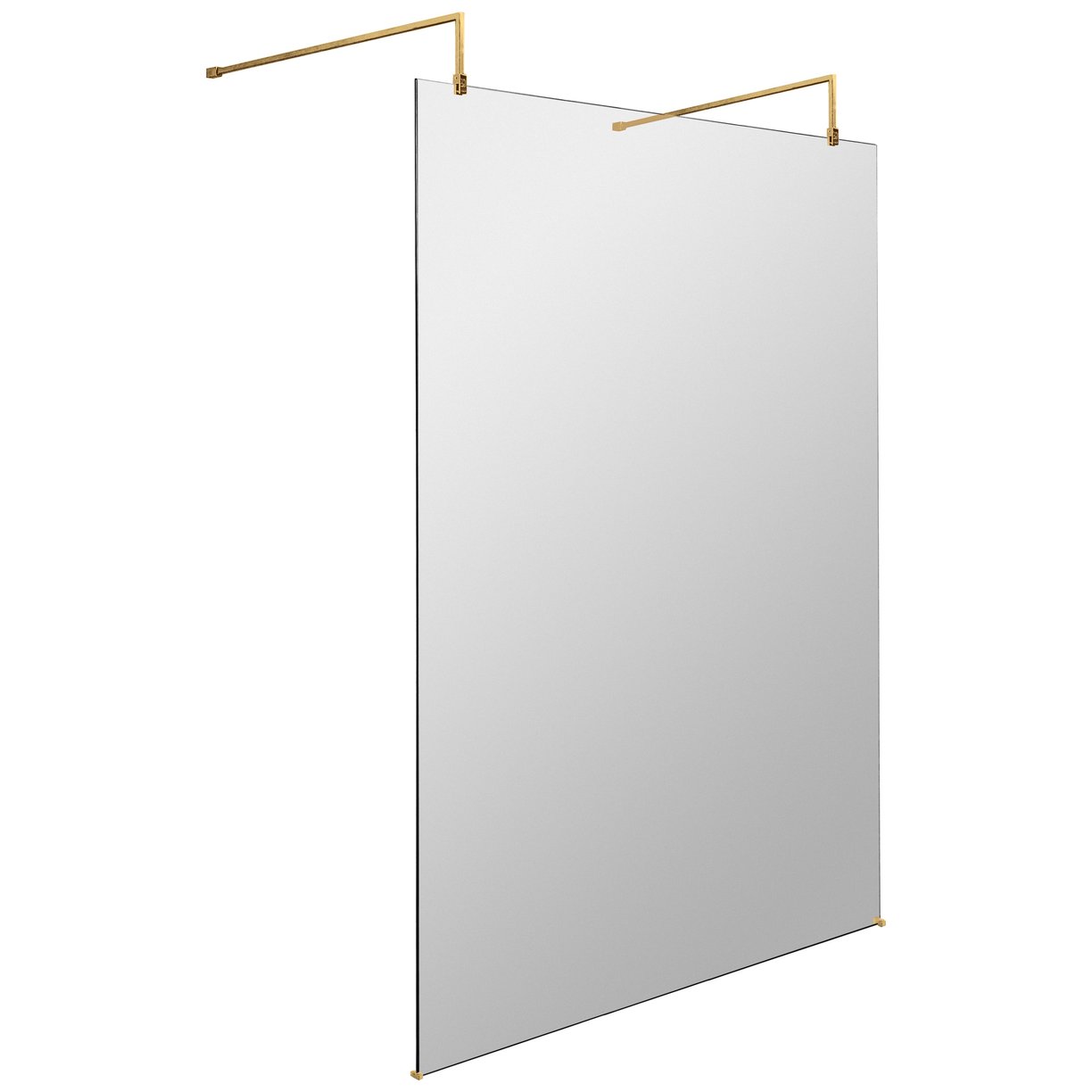 1200 Wetroom Screen With Arms And Feet - Brushed Brass