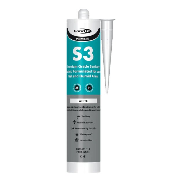S3 Sanitary Silicone White (25 per box)