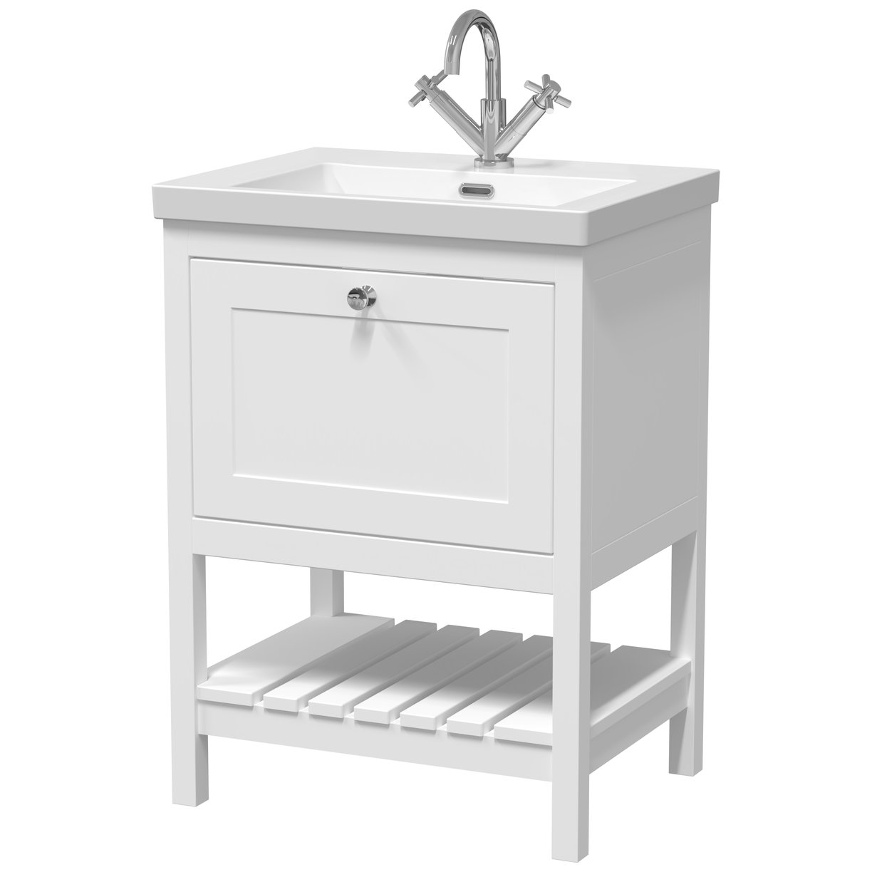 600 F/S Drawer Contemporary Basin 1TH - Pure White