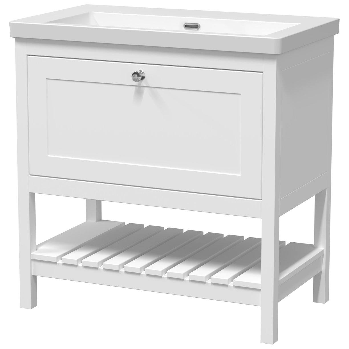 800 F/S Drawer Contemporary Basin 0TH - Pure White