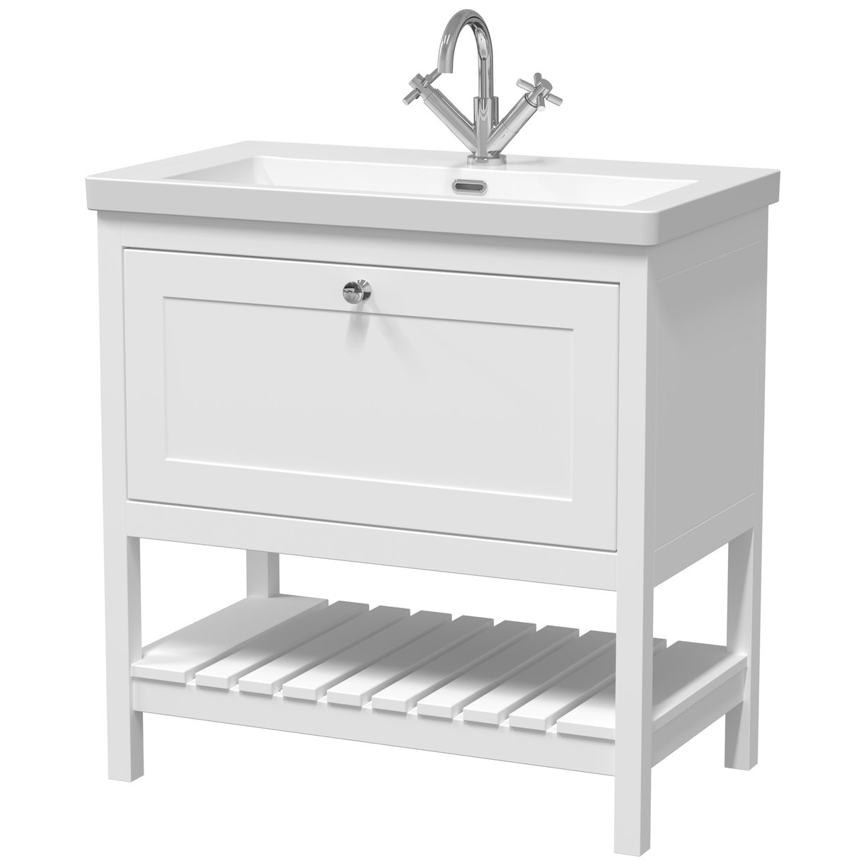 800 F/S Drawer Contemporary Basin 1TH - Pure White