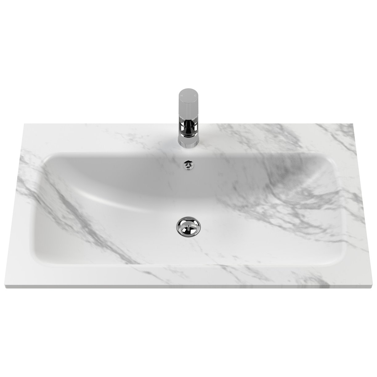 800 F/S Drawer & Stone Basin 1TH - Pure White