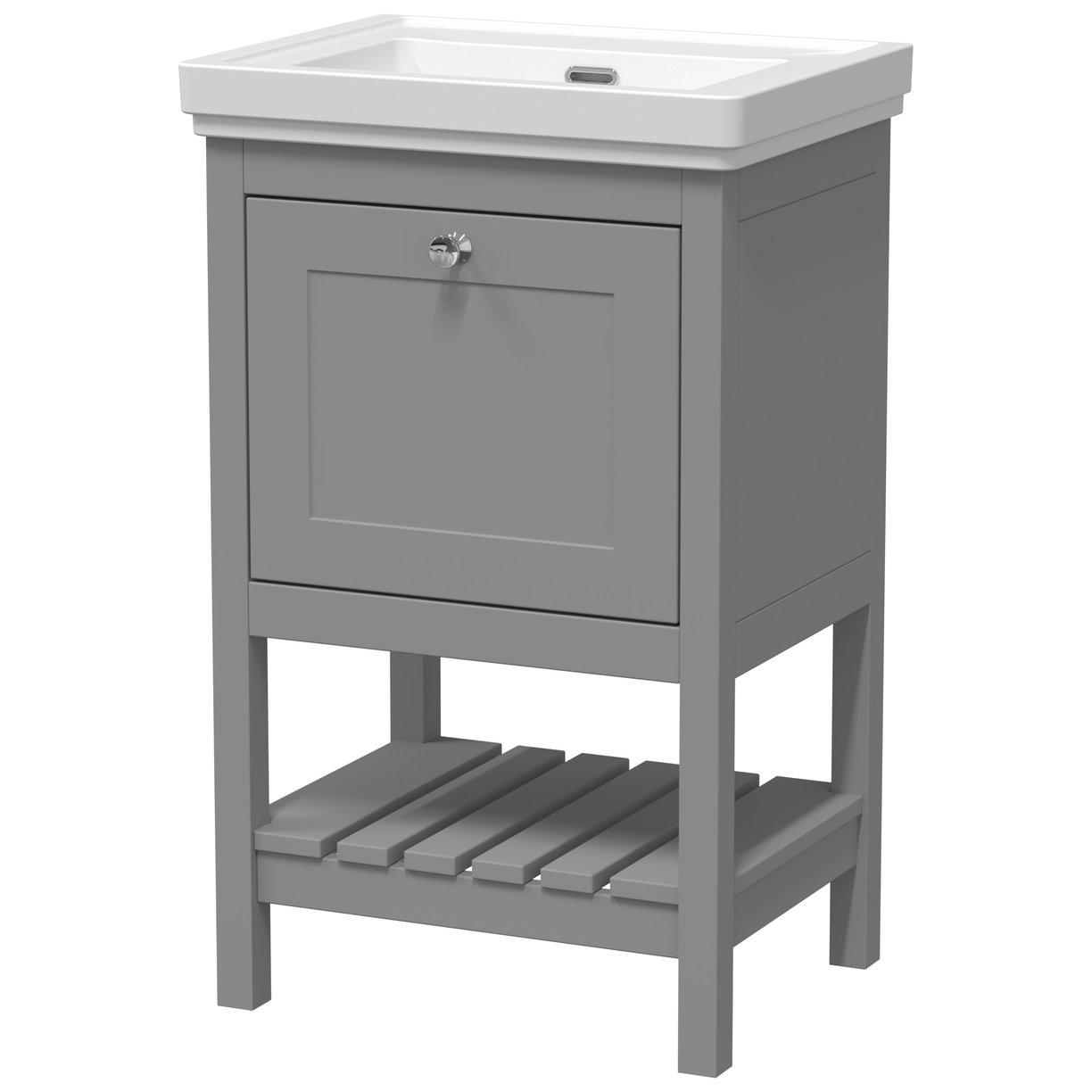 500 F/S Single Drawer Unit & Classic Basin 0Th - Cool Grey