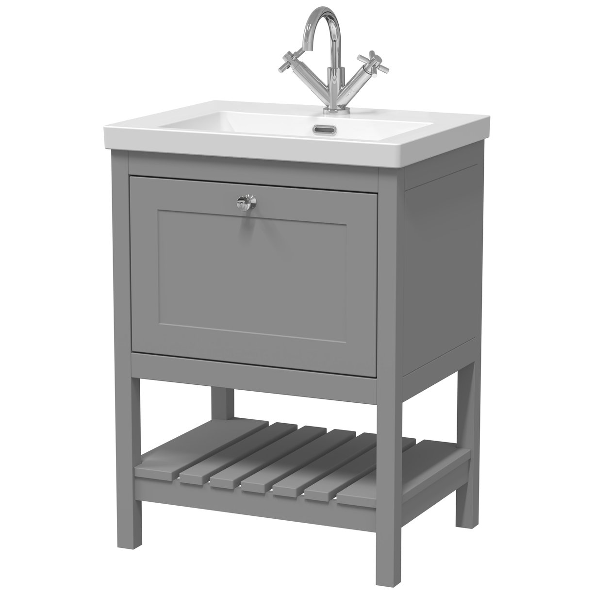 600 F/S Drawer Contemporary Basin 1TH - Cool Grey