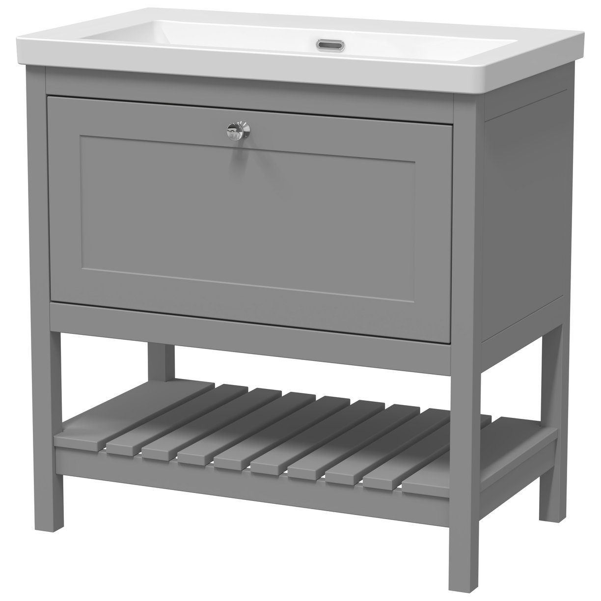 800 F/S Drawer Contemporary Basin 0TH - Cool Grey