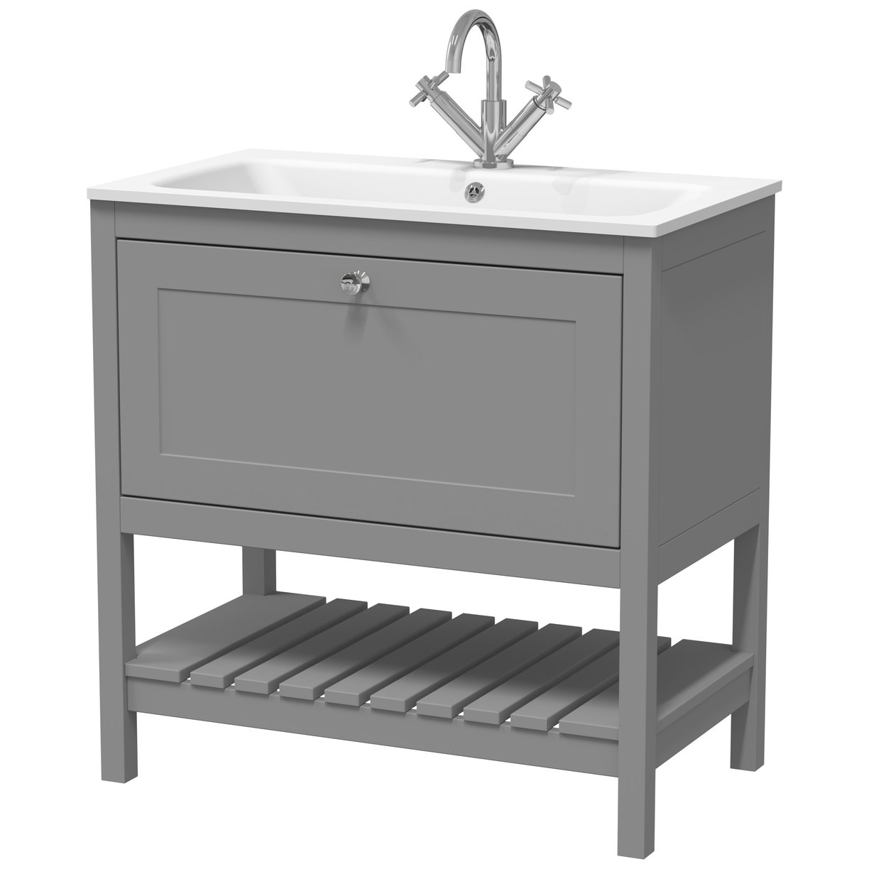 800 F/S Drawer & Stone Basin 1TH - Cool Grey