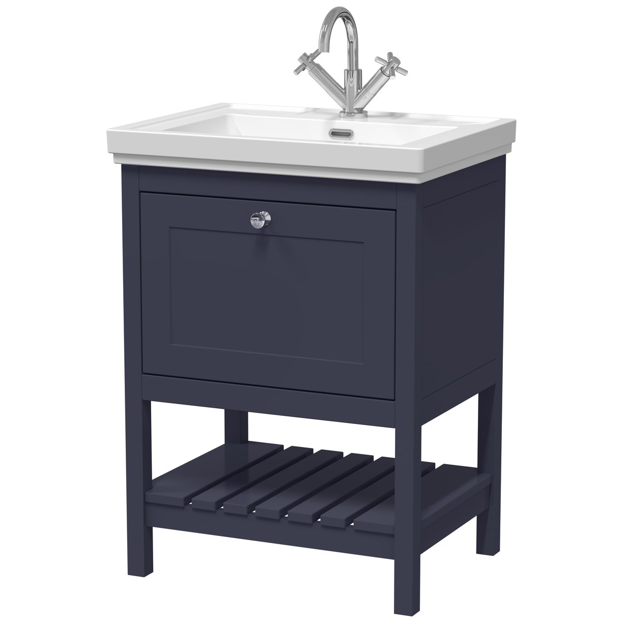 600 F/S Single Drawer Unit & Classic Basin 1Th - Indigo Blue