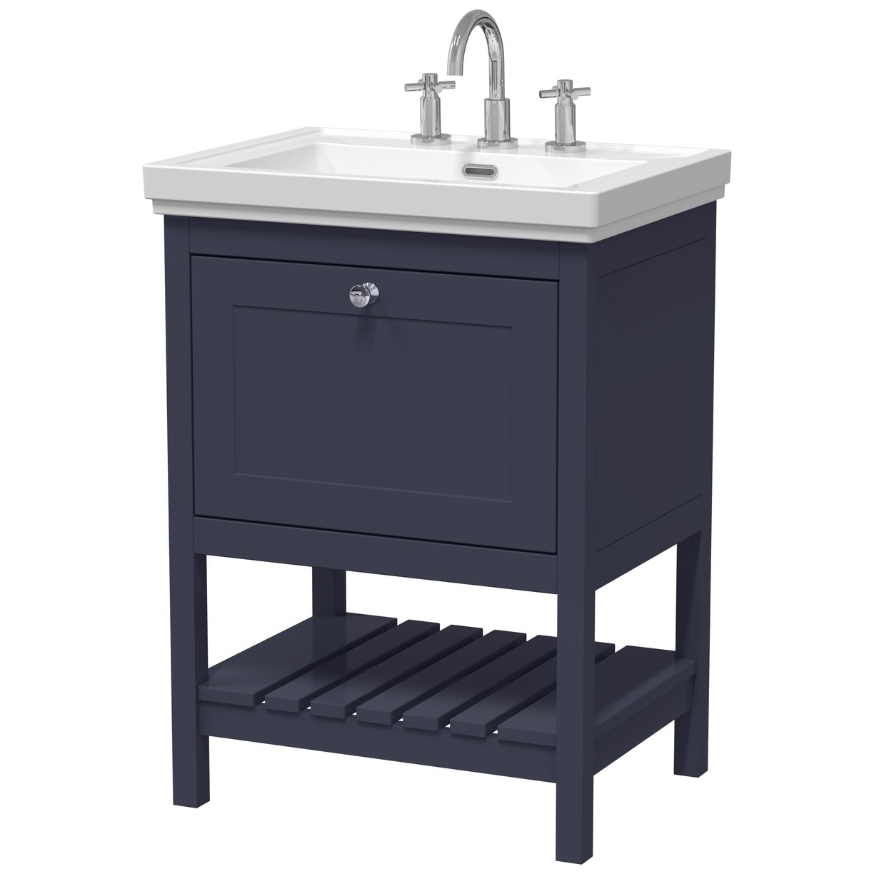 600 F/S Single Drawer Unit & Classic Basin 3Th - Indigo Blue