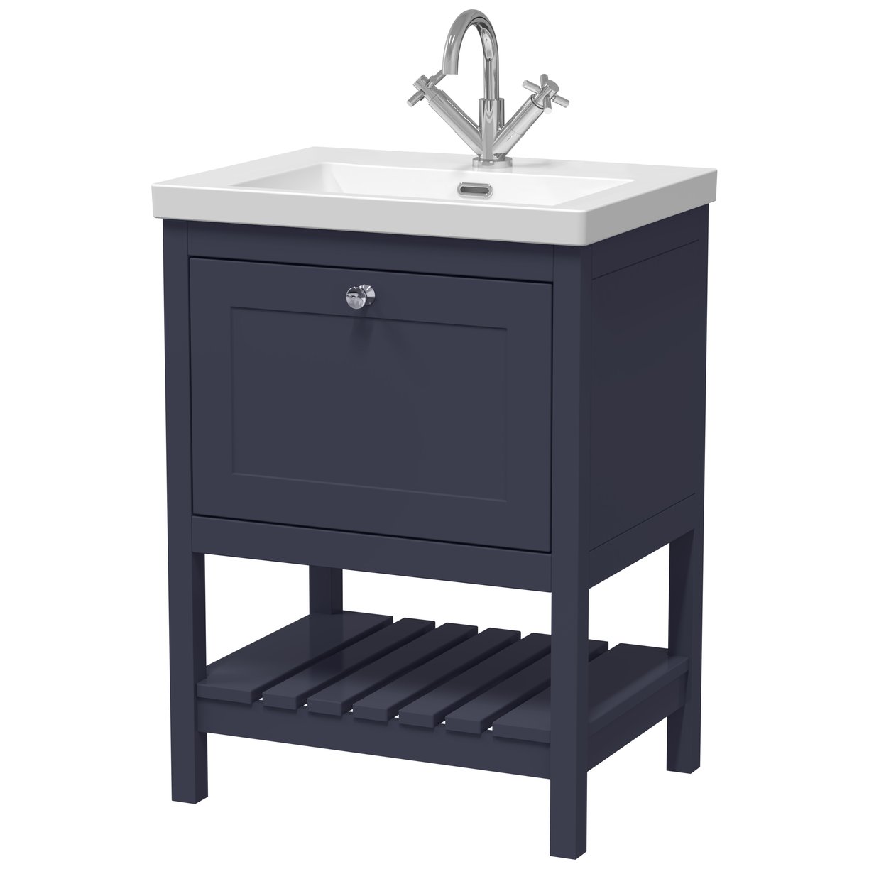 600 F/S Drawer Contemporary Basin 1TH - Indigo Blue