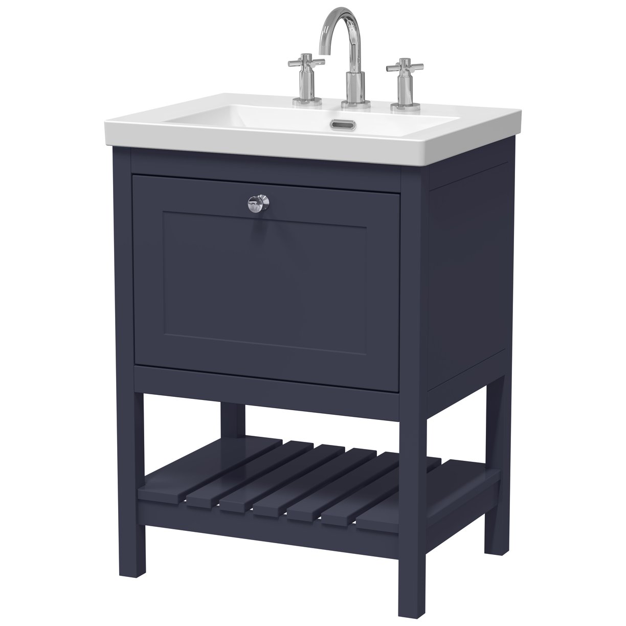 600 F/S Drawer Contemporary Basin 3TH - Indigo Blue