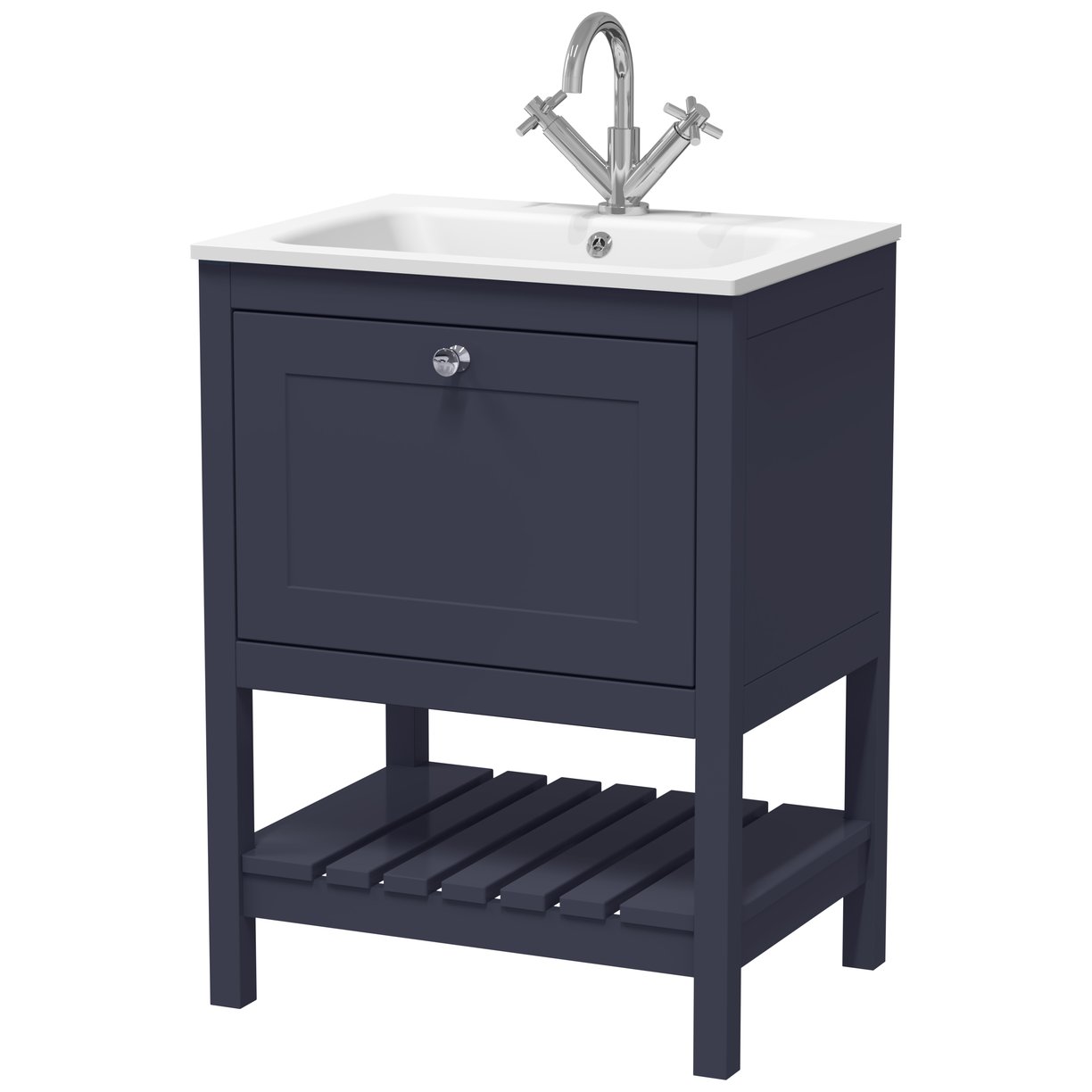 600 F/S Drawer & Stone Basin 1TH - Indigo Blue