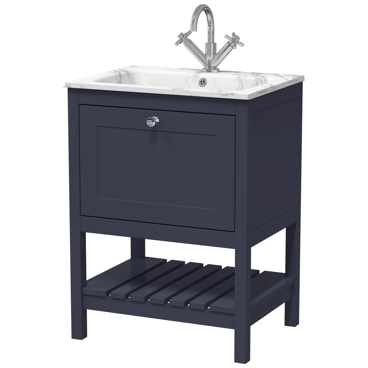600 F/S Drawer & Stone Basin 1TH - Indigo Blue