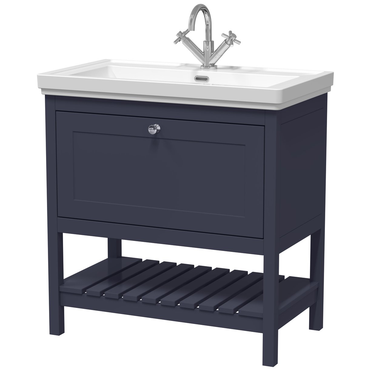 800 F/S Single Drawer Unit & Classic Basin 1Th - Indigo Blue