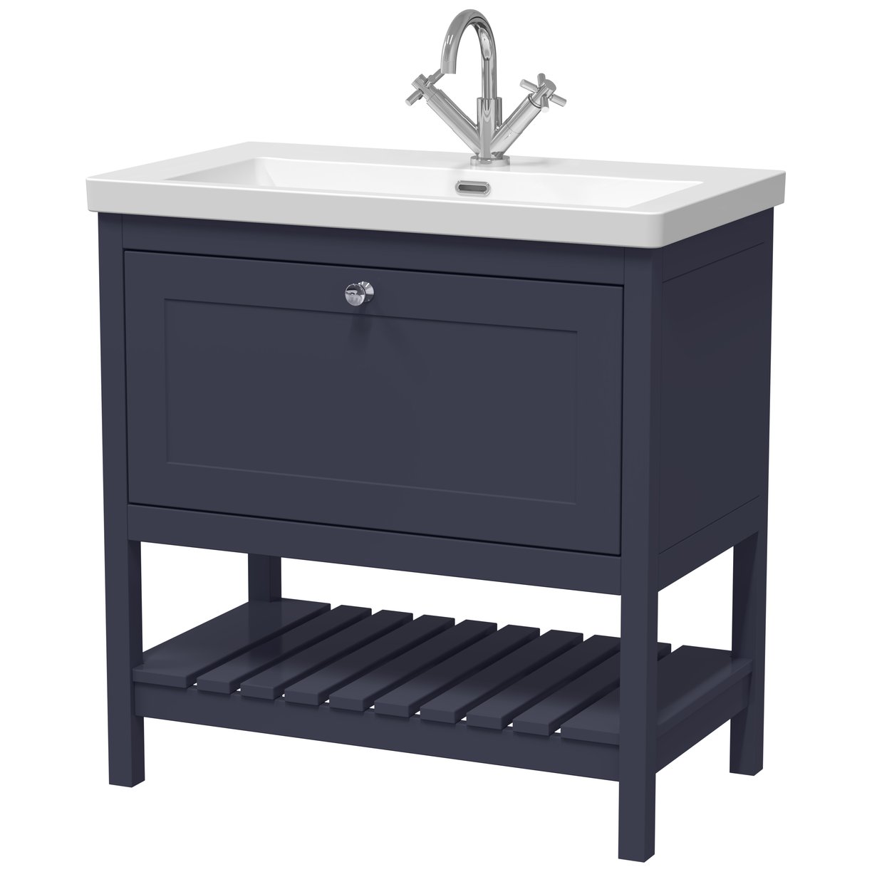 800 F/S Drawer Contemporary Basin 1TH - Indigo Blue
