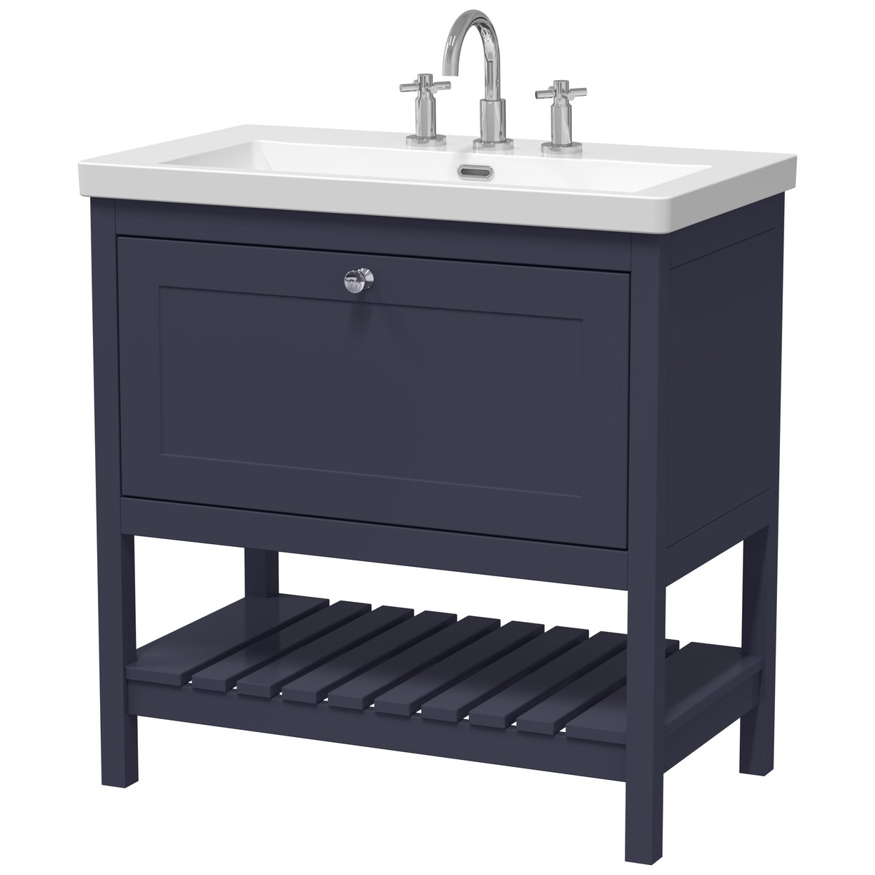 800 F/S Drawer Contemporary Basin 3TH - Indigo Blue