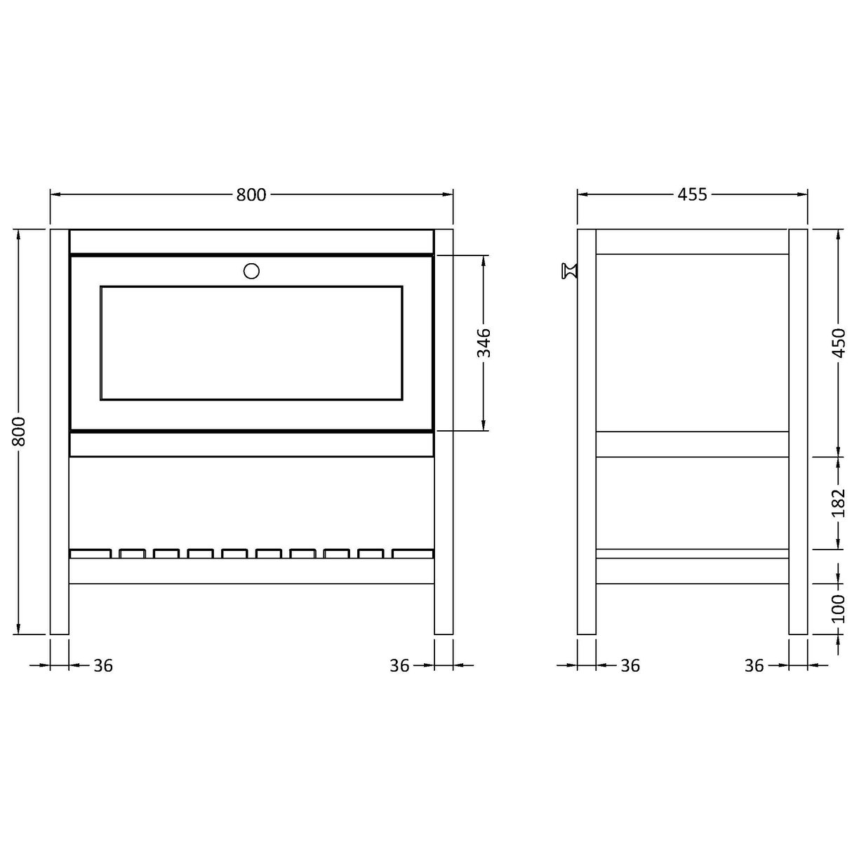 800 F/S Single Drawer Unit - Indigo Blue
