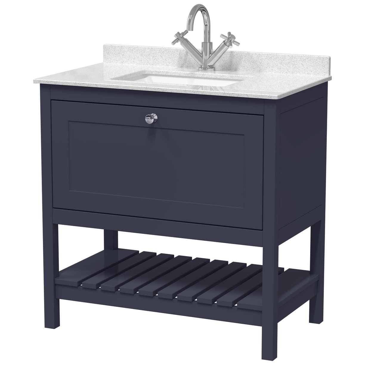 800 F/S Single Drawer Unit & Marble Top 1Th - Indigo Blue