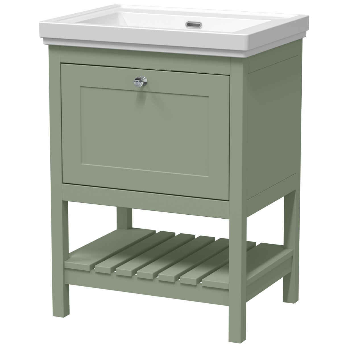 600 F/S Single Drawer Unit & Classic Basin 0Th - Matt Green