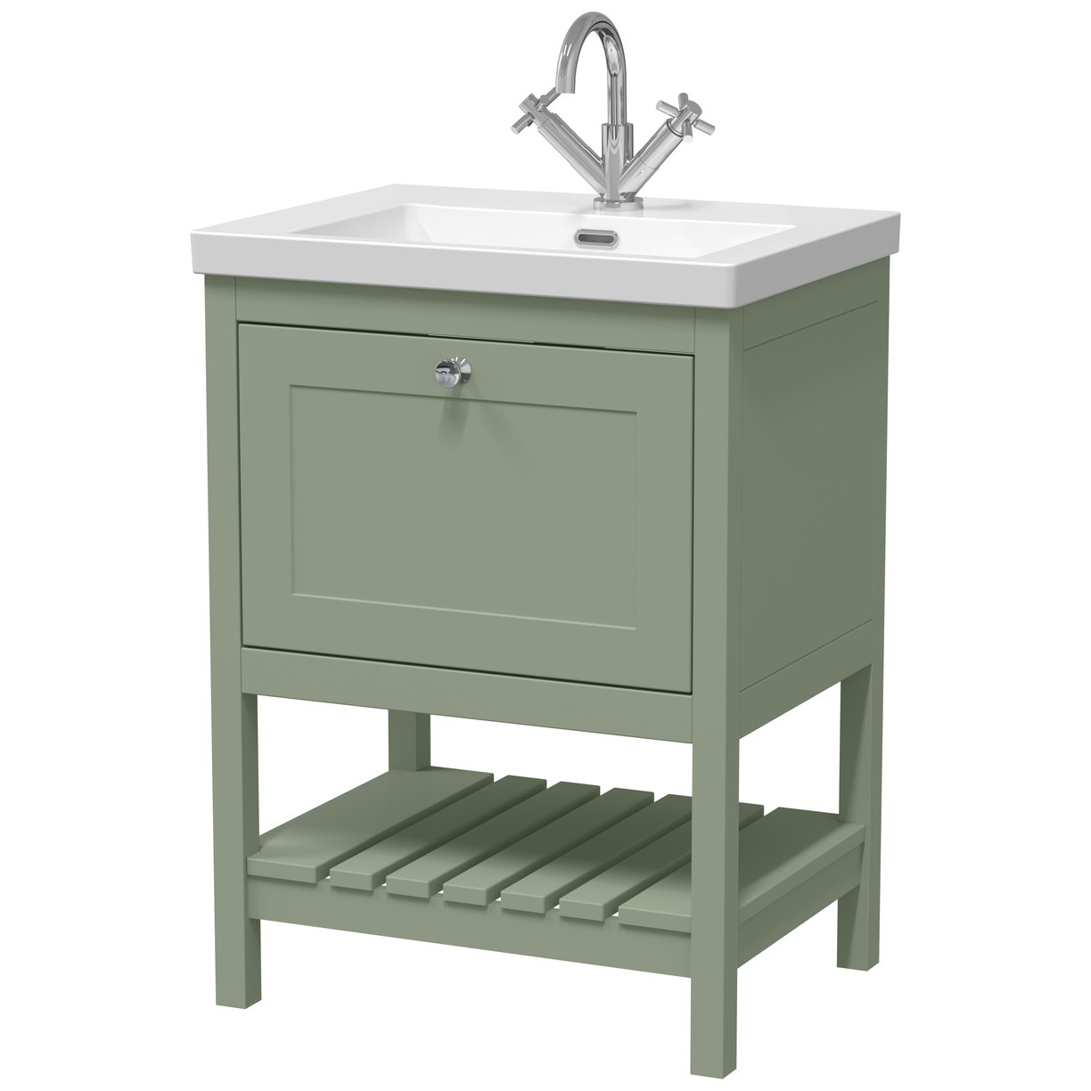 600 F/S Drawer Contemporary Basin 1TH - Matt Green