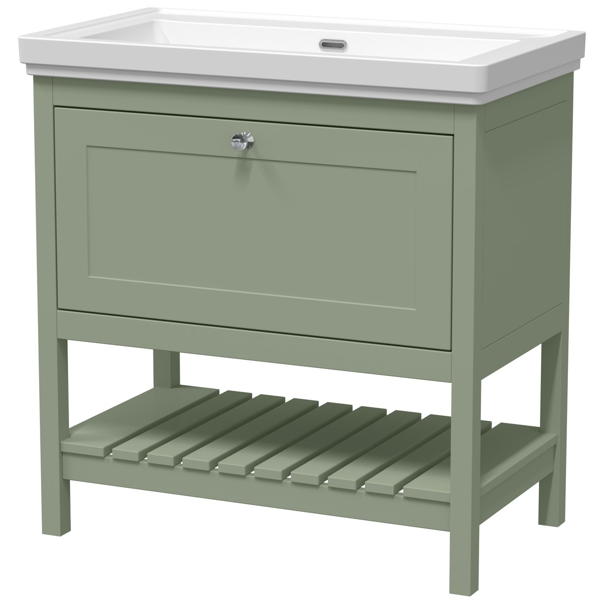 800 F/S Single Drawer Unit & Classic Basin 0Th - Matt Green