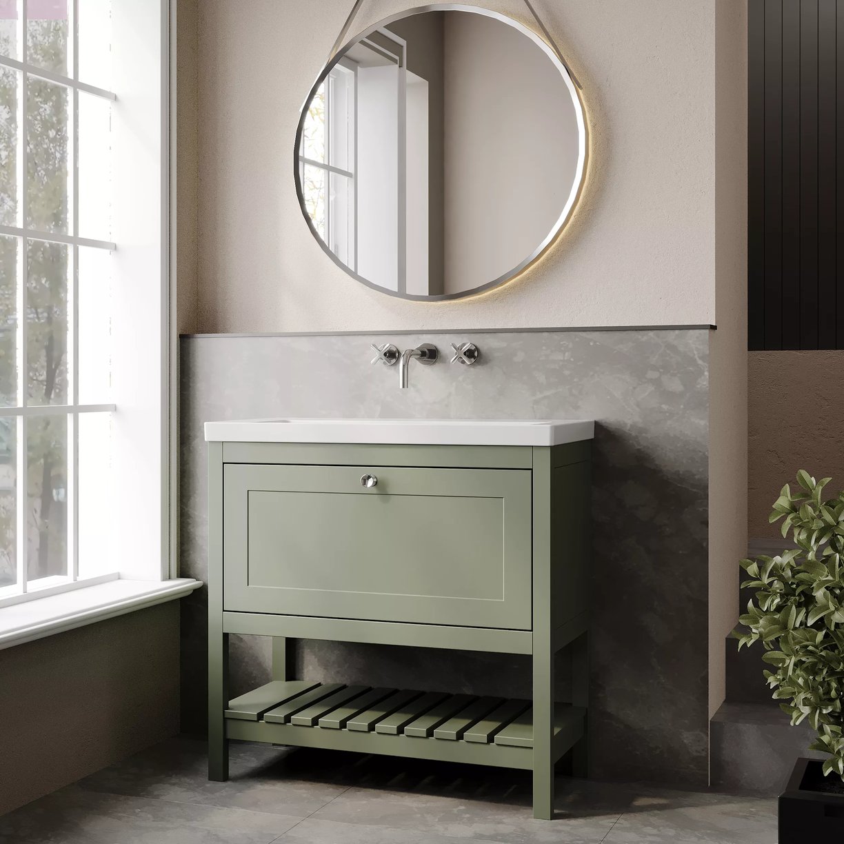 800 F/S Drawer Contemporary Basin 0TH - Matt Green