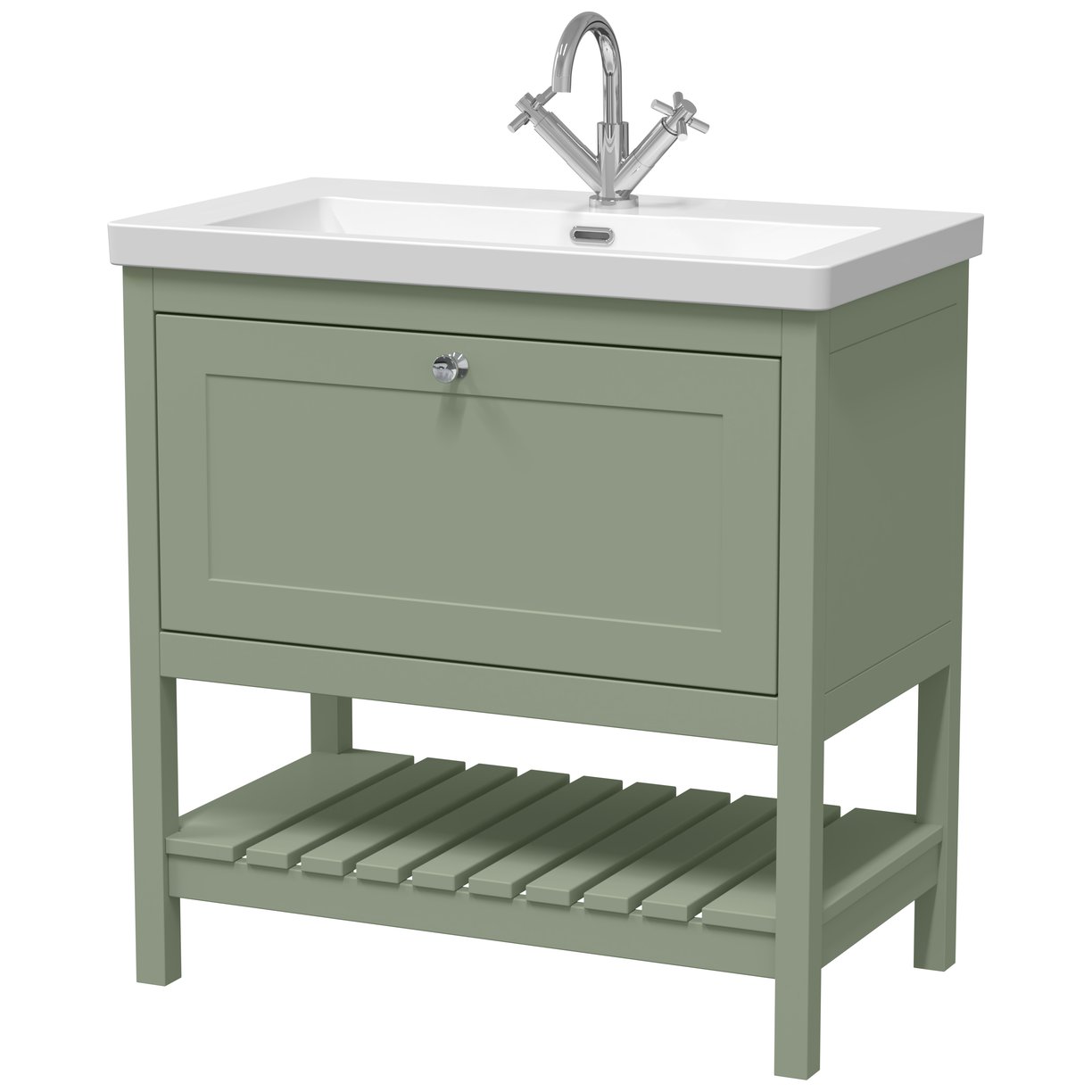800 F/S Drawer Contemporary Basin 1TH - Matt Green