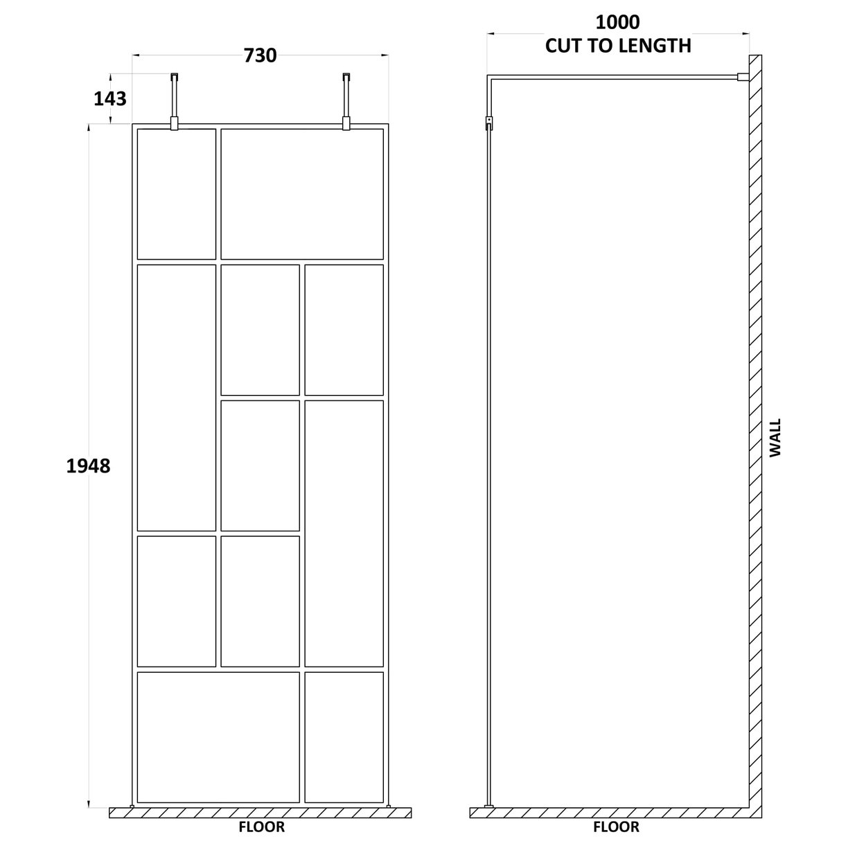 Abstract 760 Screen With Arms And Feet - Matt Black