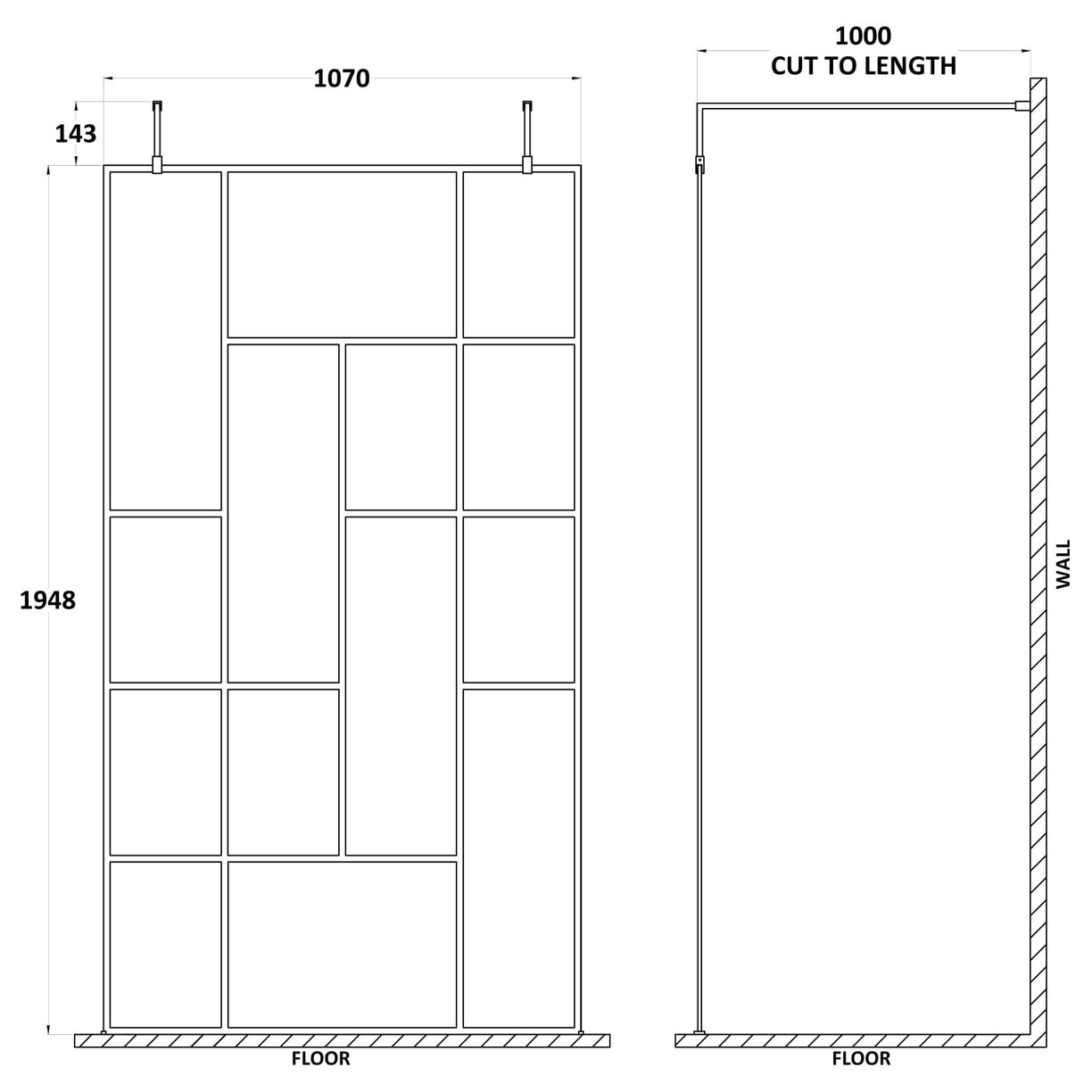 Abstract 1100 Screen With Arms And Feet - Matt Black