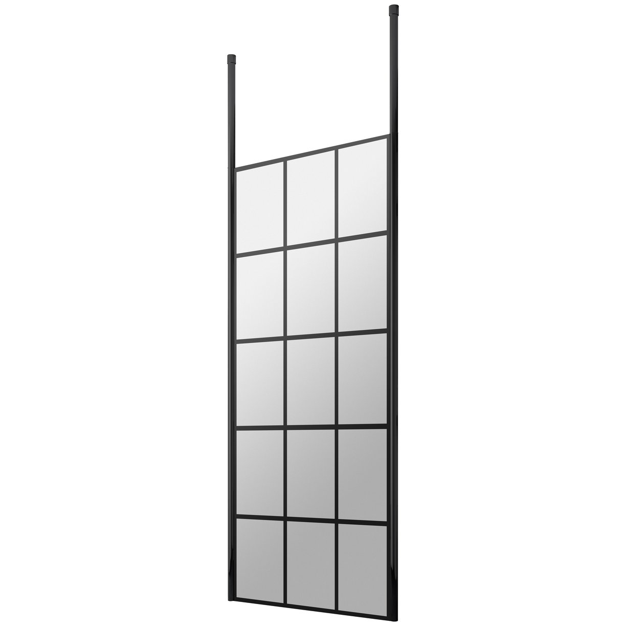 700Mm Frame Screen With Ceiling Posts - Matt Black