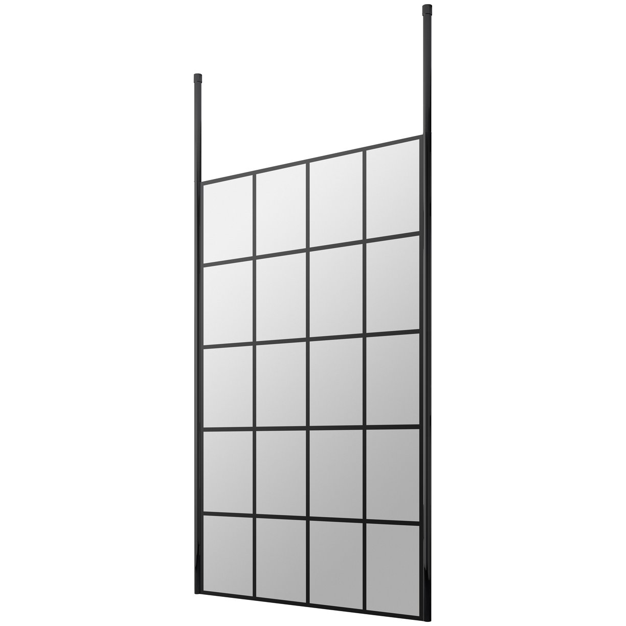 1200Mm Frame Screen With Ceiling Posts - Matt Black