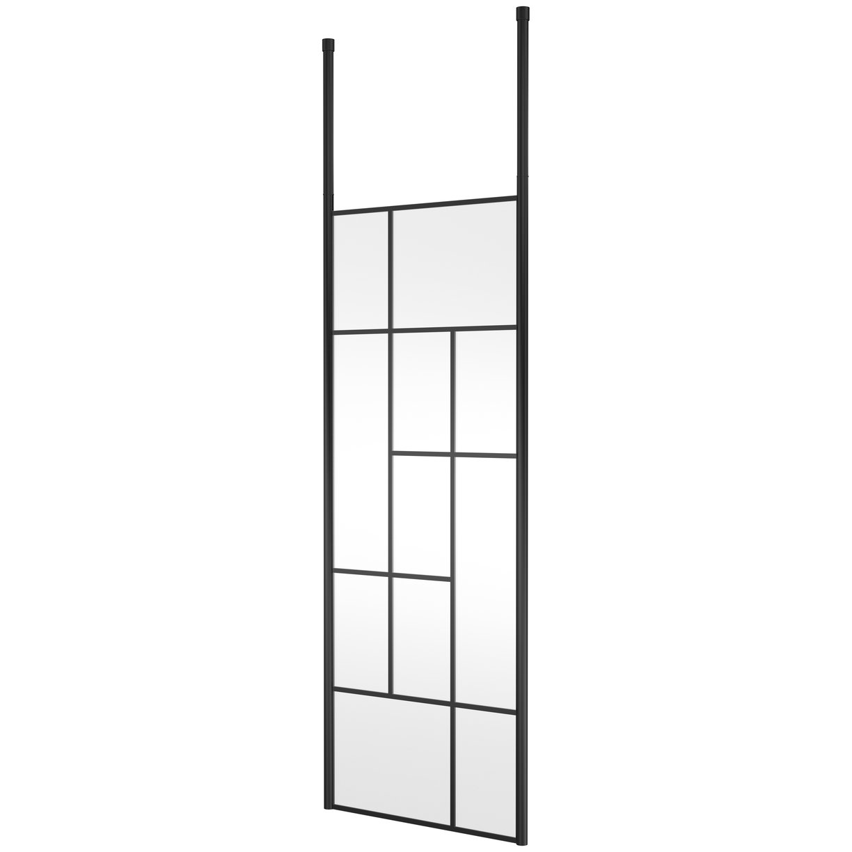 Abstract 760 Screen With Ceiling Posts - Matt Black